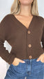 Cardigan bottoni maglina cioccolato