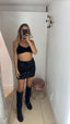Gonna micro paillettes nera