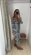 Abito cut out zebrato