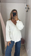 Cardigan incrocio bianco