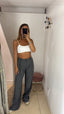 Pantalone gessato grigio