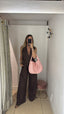 Borsa intrecciata rosa