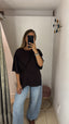 T-shirt drappeggio cioccolato