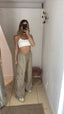 Pantalone cargo beige