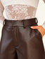 Pantalone ecopelle tasconi