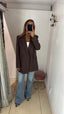 Blazer gessato cioccolato