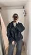 Giacca ecopelle oversize