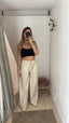 Pantalone cotone beige