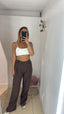 Pantalone gessato cioccolato