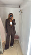 Pantalone gessato cioccolato