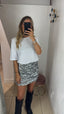 Gonna micro Pailettes argento