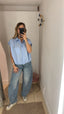Camicia smanicata azzurra