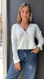 Cardigan bottoni maglina bianco