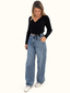 Cardigan crop ad incrocio