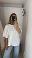 T-shirt drappeggio bianca