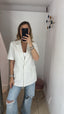 Blazer gessato manica corta