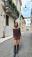 Abito rose arricciato