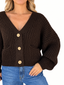 Cardigan bottoni cioccolato