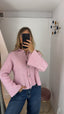 Maglione bottoni rosa baby
