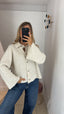 Maglione bottoni avorio