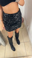 Gonna micro paillettes nera