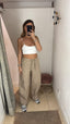 Pantalone effetto lino