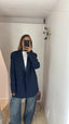 Blazer gessato blu