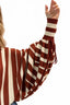 Maglia felpata a righe